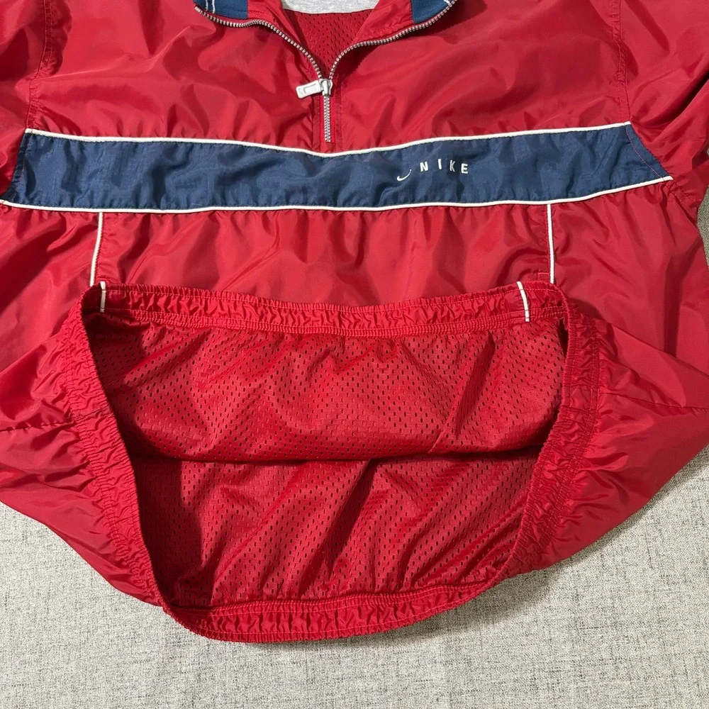 Vintage 90s Nike Jacket Men XL Red Blue White Pullover Sports Anorack